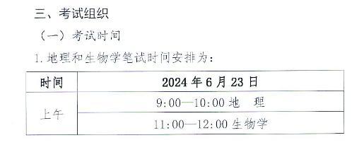 河北2024年地理和生物學(xué)學(xué)業(yè)考試安排出爐!